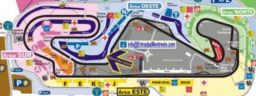Plano Circuito de Montmelo<br />Entrada F1 Pelouse