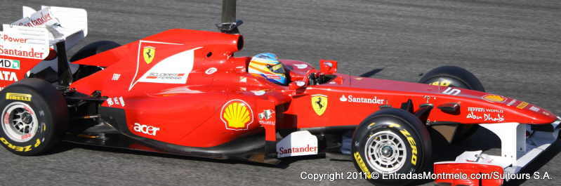 Fernando Alonso en Ferrari, entrenmientos Montmelo 2011l