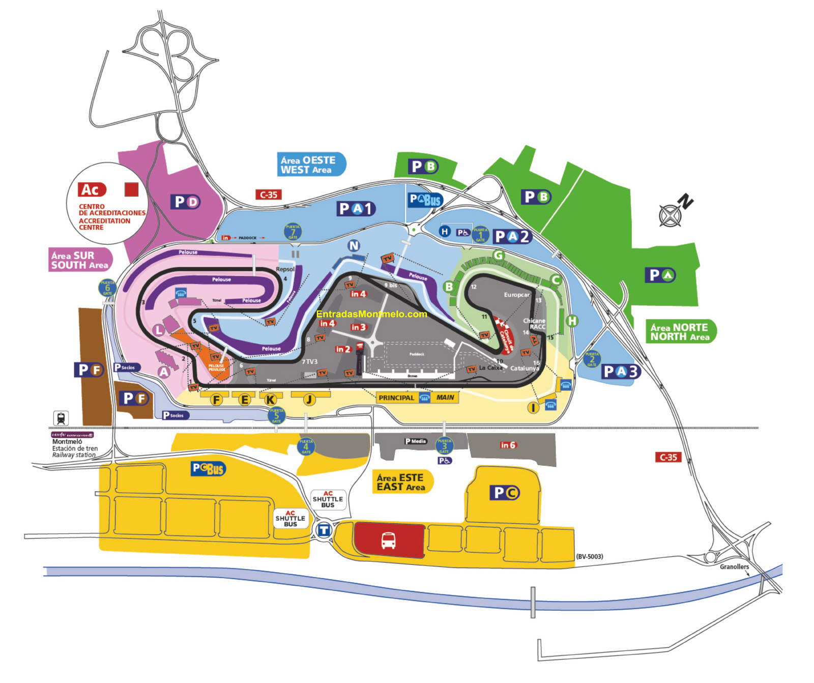 Mapa del Circuit de Barcelona-Catalunya